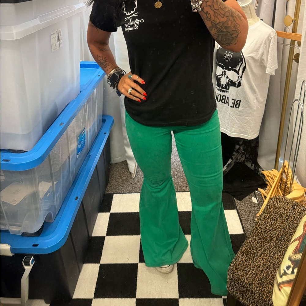 Kelly Green Bell Bottoms
